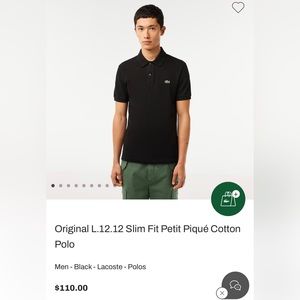 Lacoste Men's Polo Shirt Size S Slim Fit - Excellent Condition, Worn Only Once